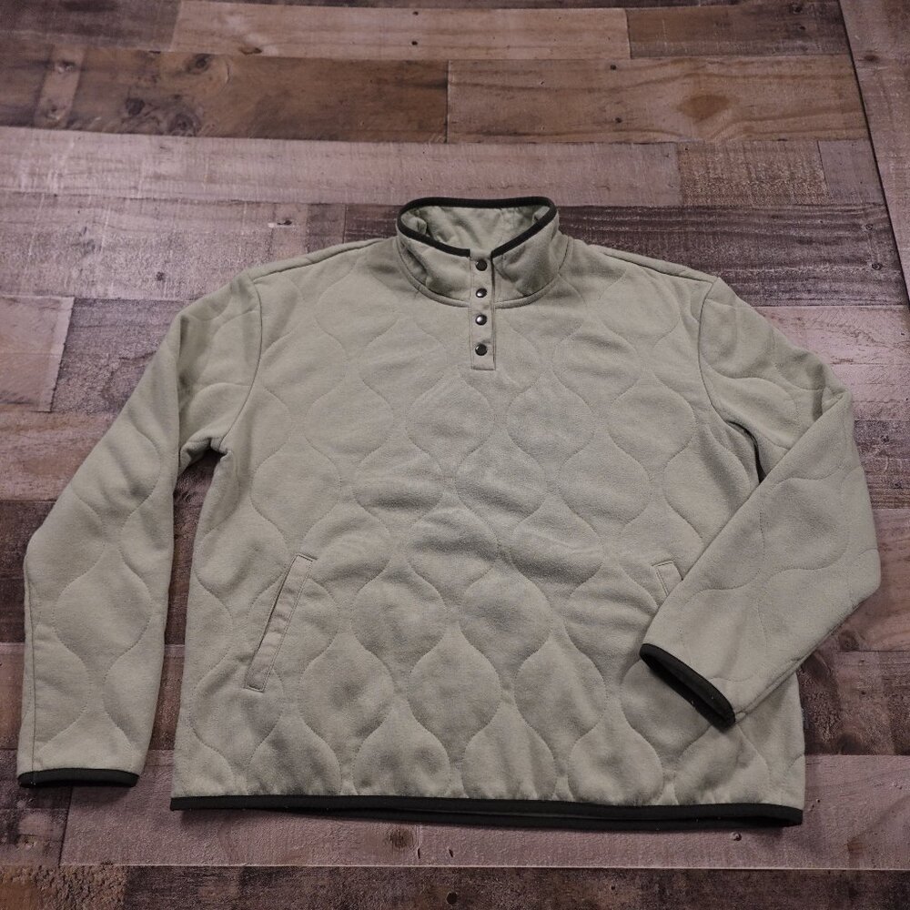 Eddie Bauer onion quilted mock neck sweatshirt women's large green‎